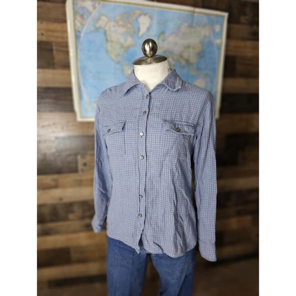 Vintage Faded Glory Blue Button Up - Missing A Button Size Sm - Picture 1 of 4